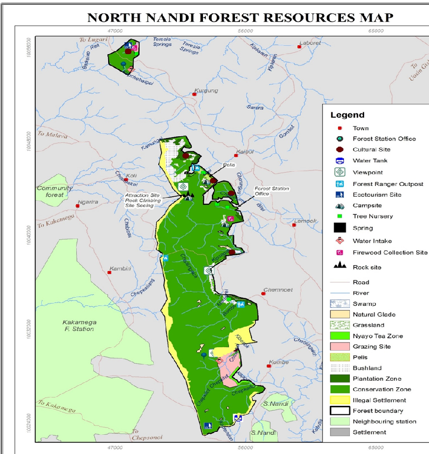 North nandi forest resource map